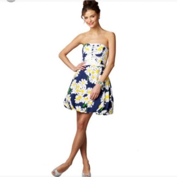 Lilly Pulitzer Original Regency Bubble Dress Bright Navy Look Lady Bug - Picture 1 of 8